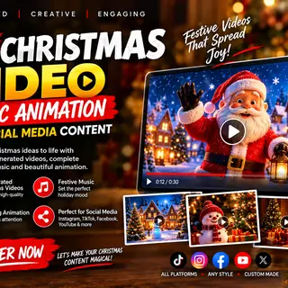 You will get Ai Christmas Video | Music Animation for Social Media Content